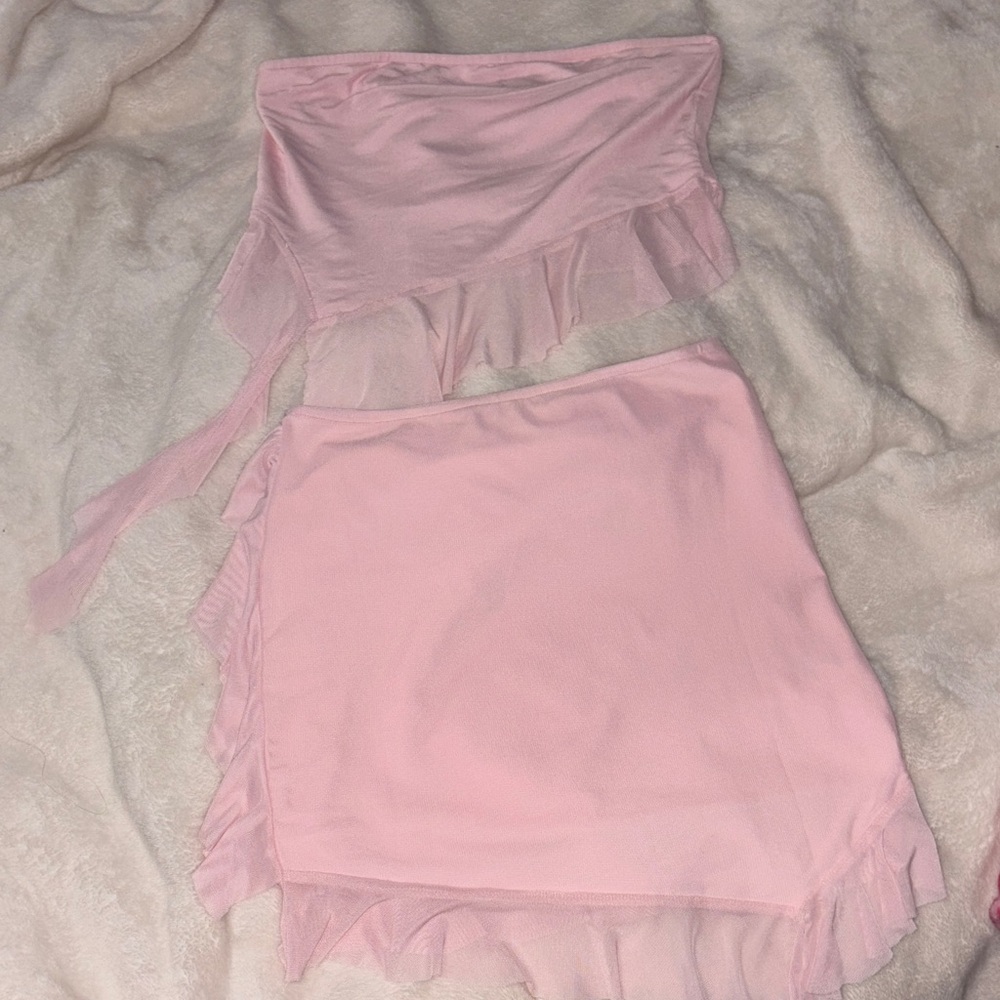 Pink Ruffled Women's Set